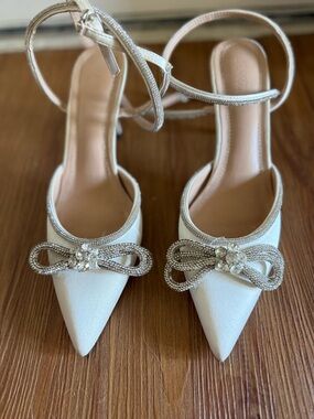 White Satin Bridal Heels – Elegant Wedding Shoes